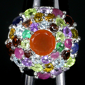 Праздничное кольцо с самоцветами