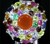 Праздничное кольцо с самоцветами Серебро 925