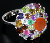 Праздничное кольцо с самоцветами Серебро 925