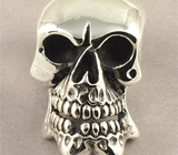 «Простреленный череп байкера» самый большой кулон из серебра Серебро 925