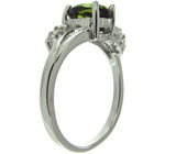 Кольцо с молдавитом и цирконами Серебро 925