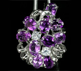 Великолепное кольцо с аметистами Серебро 925