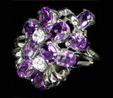 Великолепное кольцо с аметистами Серебро 925