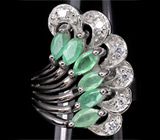 Элегантное кольцо с изумрудами Серебро 925