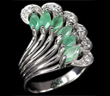 Элегантное кольцо с изумрудами Серебро 925