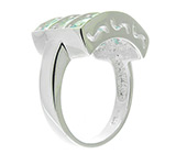 Стильное кольцо с нежно-голубыми топазами Серебро 925