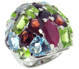 Роскошный перстень с самоцветами Серебро 925