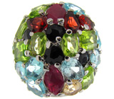 Роскошный перстень с самоцветами Серебро 925