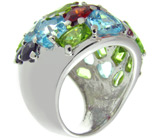 Роскошный перстень с самоцветами Серебро 925