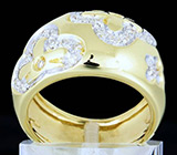 Широкое кольцо от "SP" с бриллиантовыми "цветками" Золото