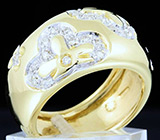 Широкое кольцо от "SP" с бриллиантовыми "цветками" Золото