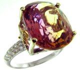 Кольцо с аметрином и бриллиантами Золото