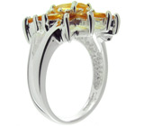 Кольцо с золотистыми цитринами Серебро 925