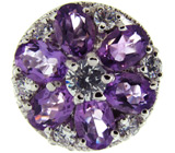 Эффектное кольцо с аметистами Серебро 925