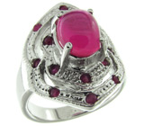 Элегантное кольцо с розовыми сапфирами Серебро 925