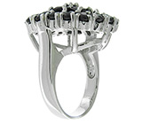 Крупное кольцо с насыщенно-синими сапфирами Серебро 925