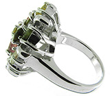 Кольцо с разноцветными турмалинами Серебро 925