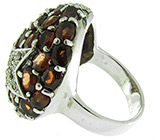 Кольцо "Звездопад" с гранатами Серебро 925