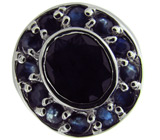 Перстень с насыщенно-синими сапфирами Серебро 925