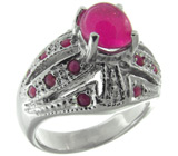 Кольцо с розовыми сапфирами Серебро 925