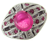 Кольцо с розовыми сапфирами Серебро 925
