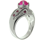 Кольцо с розовыми сапфирами Серебро 925