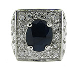 Массивный перстень с сапфиром Серебро 925