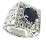 Массивный перстень с сапфиром Серебро 925