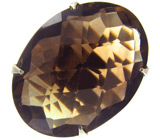 Стильное кольцо с крупным дымчатым топазом Серебро 925