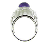 Замечательный перстень с аметистом-кабошоном Серебро 925