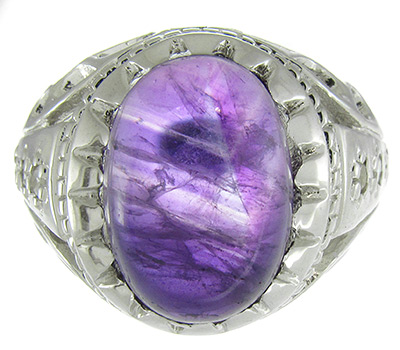 Перстень со сливовым аметистом