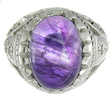 Перстень со сливовым аметистом Серебро 925