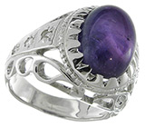 Перстень со сливовым аметистом Серебро 925