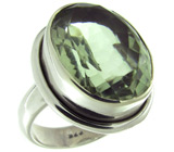 Кольцо с зеленым аметистом Серебро 925