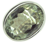 Кольцо с зеленым аметистом Серебро 925