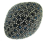 Крупное кольцо с сапфирами Серебро 925