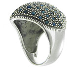 Крупное кольцо с сапфирами Серебро 925