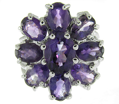 Кольцо с аметистами