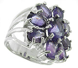 Кольцо с аметистами Серебро 925