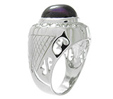 Замечательный перстень с аметистом-кабошоном Серебро 925