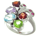 Кольцо из коллекции «MultiStone» с самоцветами Серебро 925