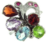 Кольцо из коллекции «MultiStone» с самоцветами Серебро 925