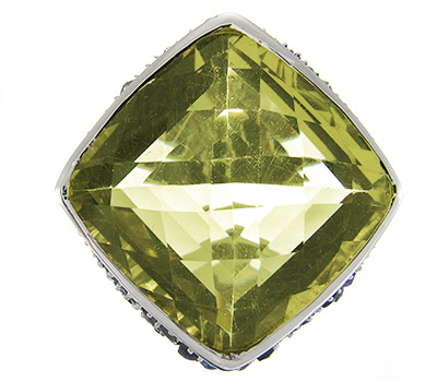 Массивный перстень с лимонным цитрином