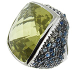 Массивный перстень с лимонным цитрином Серебро 925