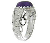 Перстень со сливовым аметистом-кабошоном Серебро 925