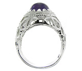 Перстень со сливовым аметистом-кабошоном Серебро 925