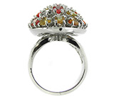 Кольцо с разноцветными сапфирами Серебро 925