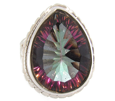 Кольцо с мистик-топазом
