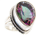 Кольцо с мистик-топазом Серебро 925