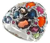 Превосходный перстень с самоцветами Серебро 925